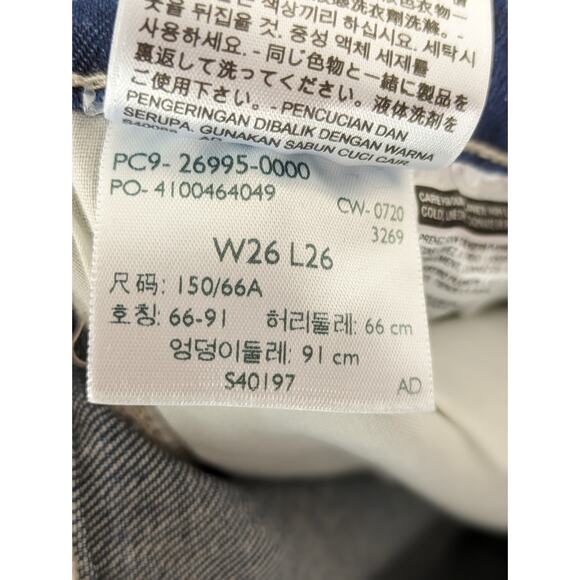 Levis Denim Jeans Wedgie Straight Button Fly Utility Big E Premium Blue Size 26 - Picture 12 of 16